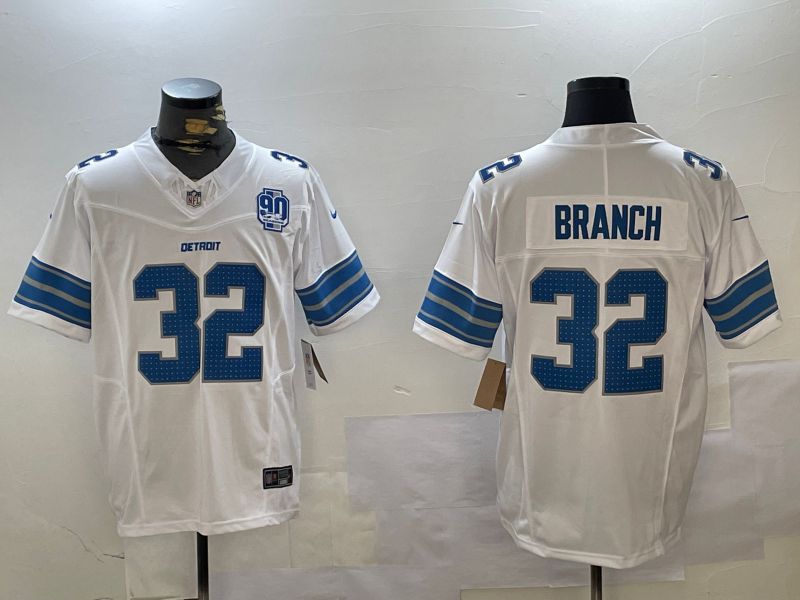 Men Detroit Lions #32 Branch White three generations 2024 Nike Limited NFL Jersey style 3->->